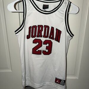 Jordan White and Red Kids Jersey